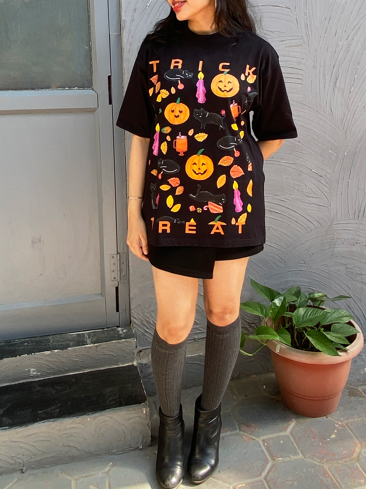 HALLOWEEN OVERSIZED TEE PURPLE