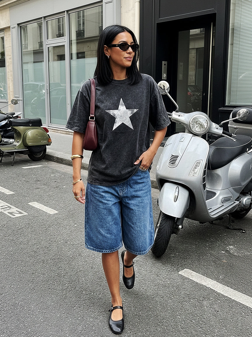 STAR WASHED OVERSIZED TEE