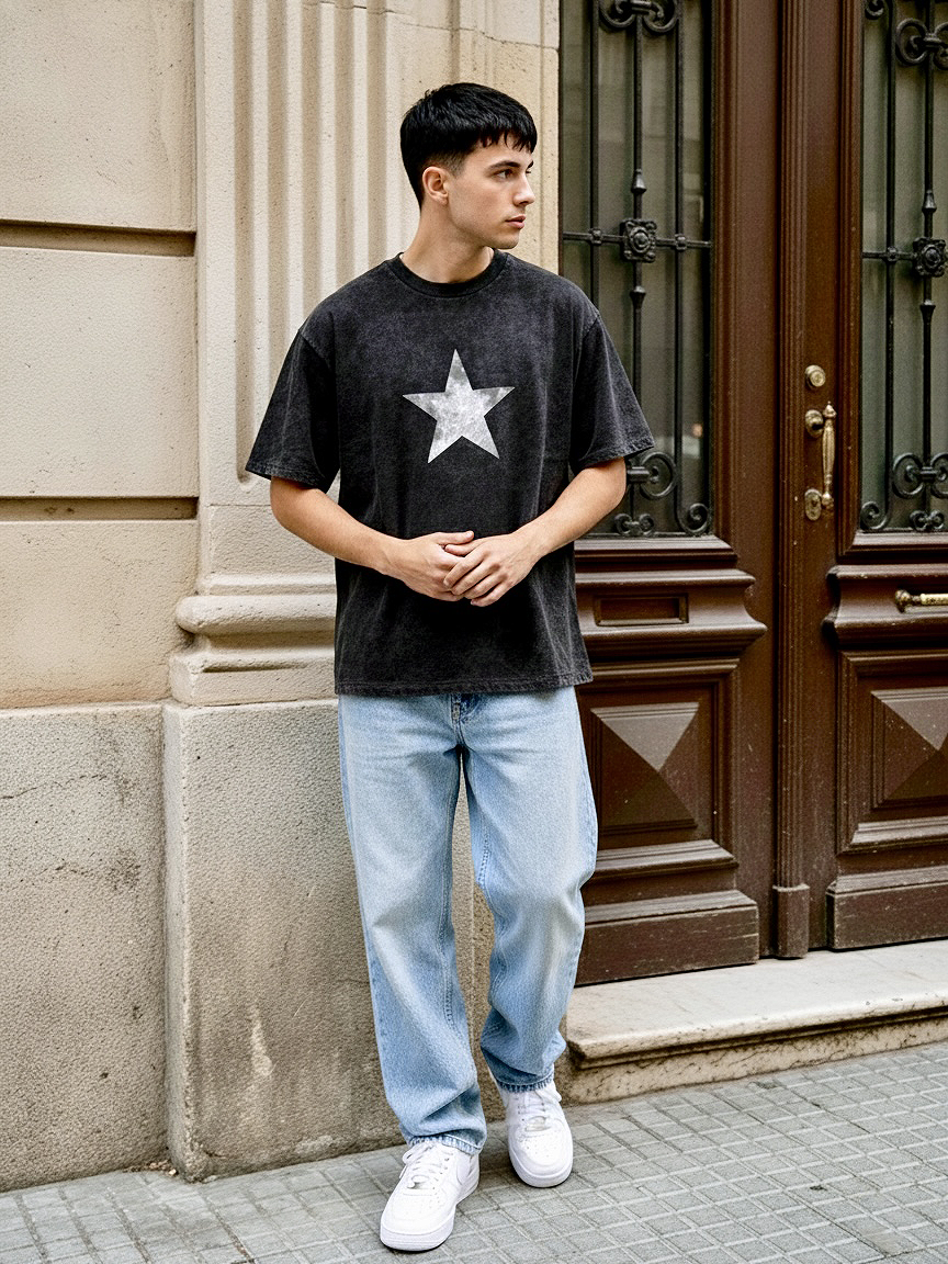 STAR WASHED OVERSIZED TEE